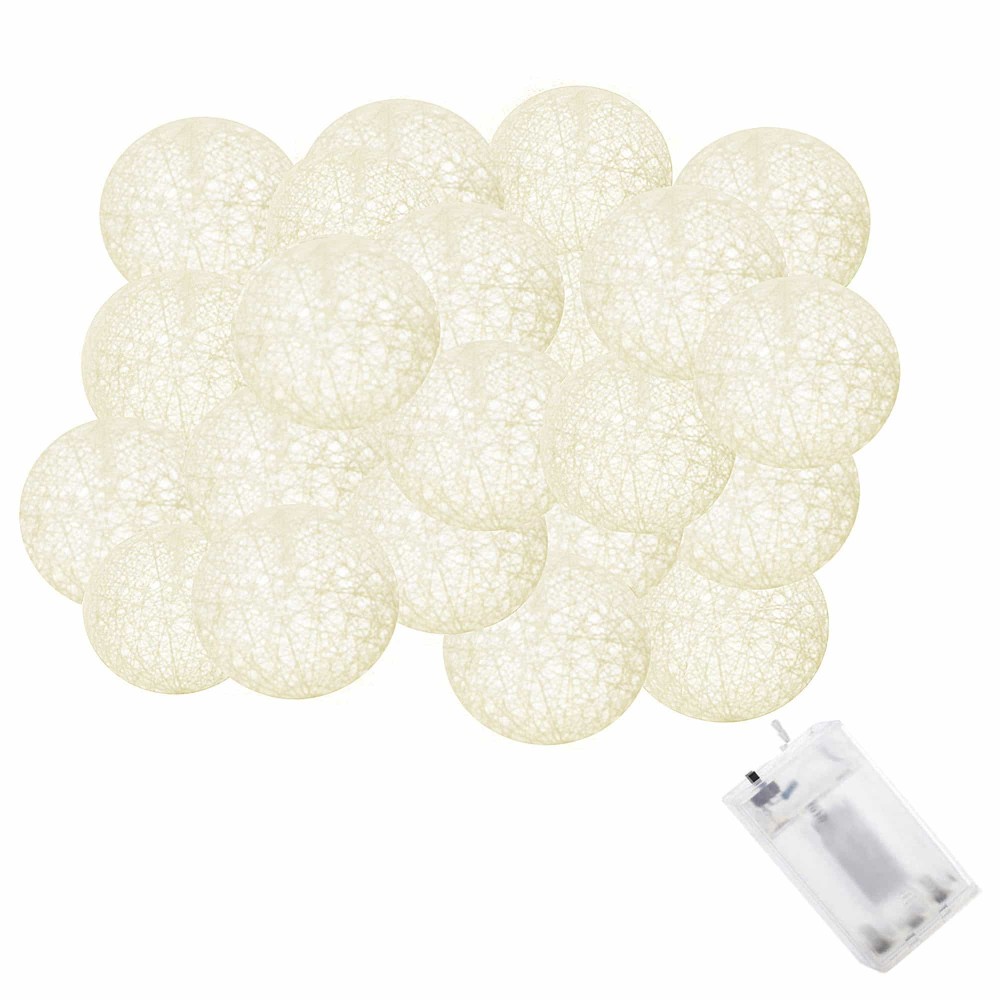 Гірлянда на батарейках Springos Cotton Balls 6 м 30 LED Warm White (Yellow)