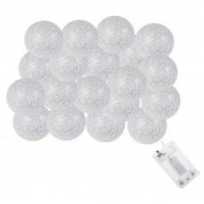 Гірлянда на батарейках Springos Cotton Balls 6 м 30 LED Warm White (Silver)