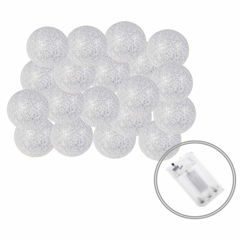 Гірлянда на батарейках Springos Cotton Balls 6 м 30 LED Warm White (Silver)