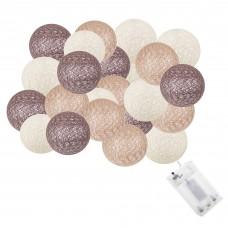 Гірлянда на батарейках Springos Cotton Balls 6 м 30 LED Warm White (Beige, Brown, Chocolate)