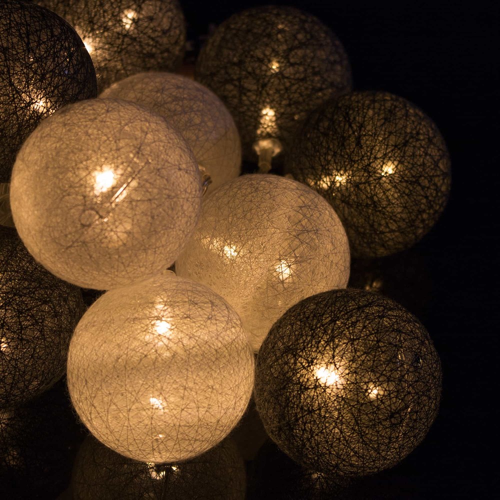 Гірлянда на батарейках Springos Cotton Balls 6 м 30 LED Warm White (White, Dark Gray)
