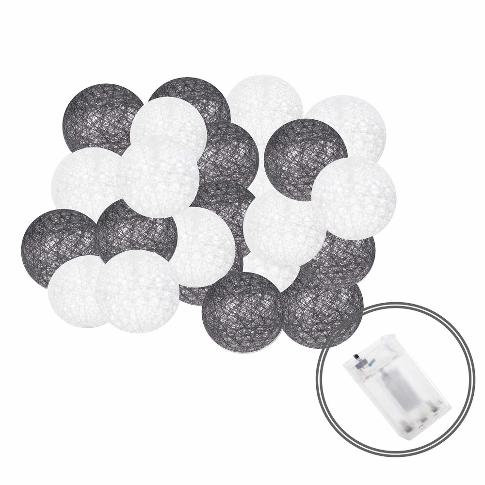 Гірлянда на батарейках Springos Cotton Balls 6 м 30 LED Warm White (White, Dark Gray)