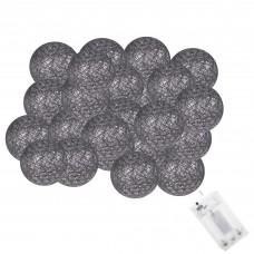 Гірлянда на батарейках Springos Cotton Balls 6 м 30 LED Warm White (Dark Gray)