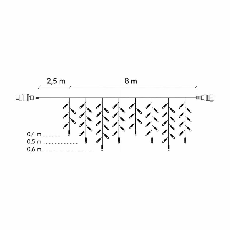 Гірлянда бахрома вулична Springos 8 м 200 LED Cold White