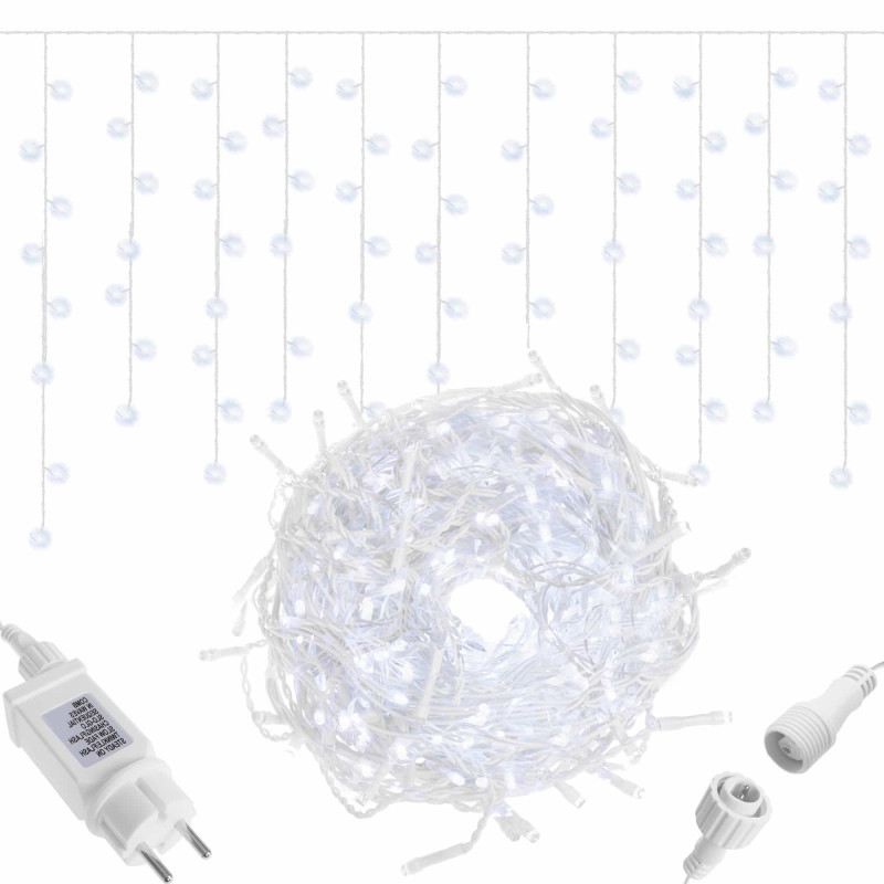 Гірлянда бахрома вулична Springos 8 м 200 LED Cold White