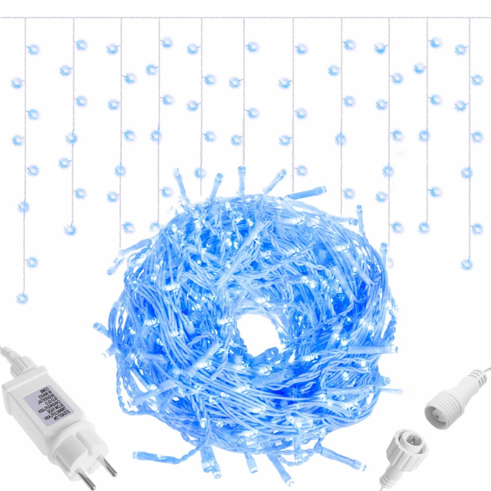 Гірлянда бахрома вулична Springos 12 м 300 LED Blue