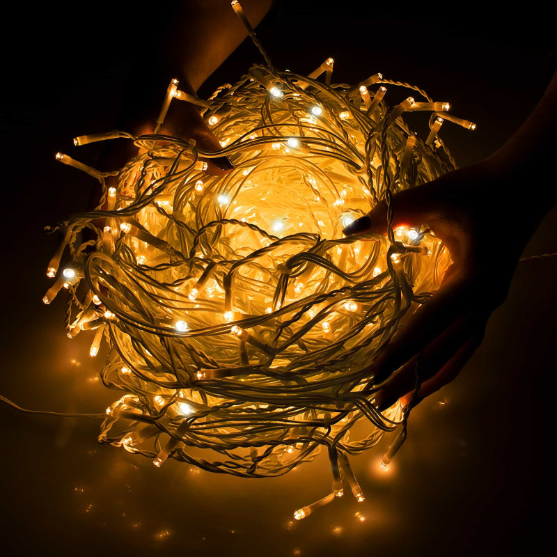 Гирлянда бахрома уличная (наружная) Springos 12 м 300 LED + Flash CL0317 Warm White