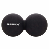 Масажний м'яч подвійний Springos Lacrosse Double Ball 6.5 x 13 см чорний