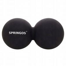 Масажний м'яч подвійний Springos Lacrosse Double Ball 6.5 x 13 см чорний