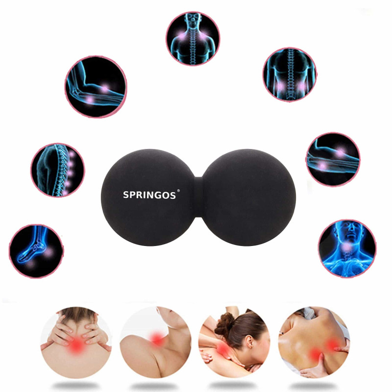 Массажный мяч двойной Springos Lacrosse Double Ball 6.5 x 13 см FA0053