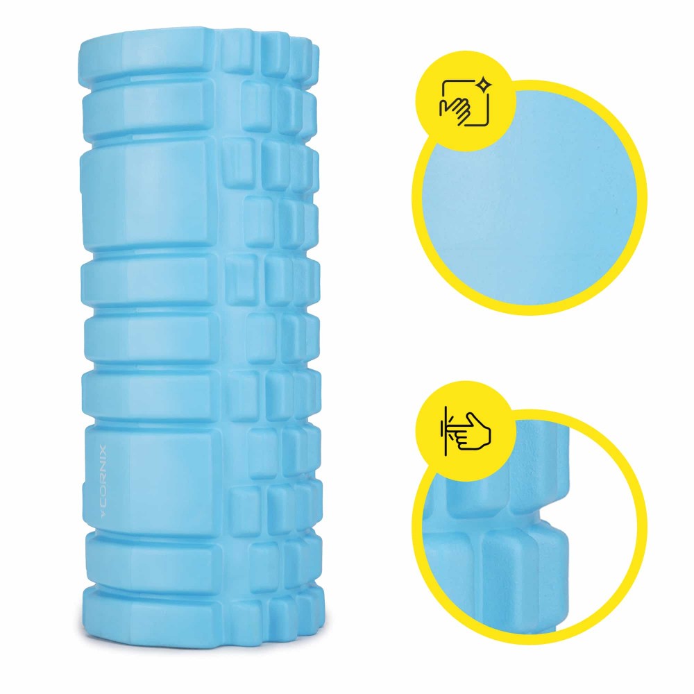 Массажный ролик Cornix EVA 33 x 14 см (валик, роллер) XR-0030 Sky Blue