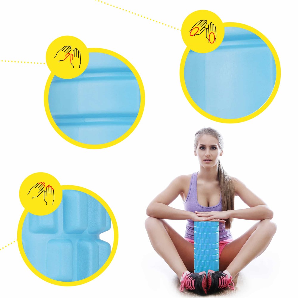 Массажный ролик Cornix EVA 33 x 14 см (валик, роллер) XR-0030 Sky Blue