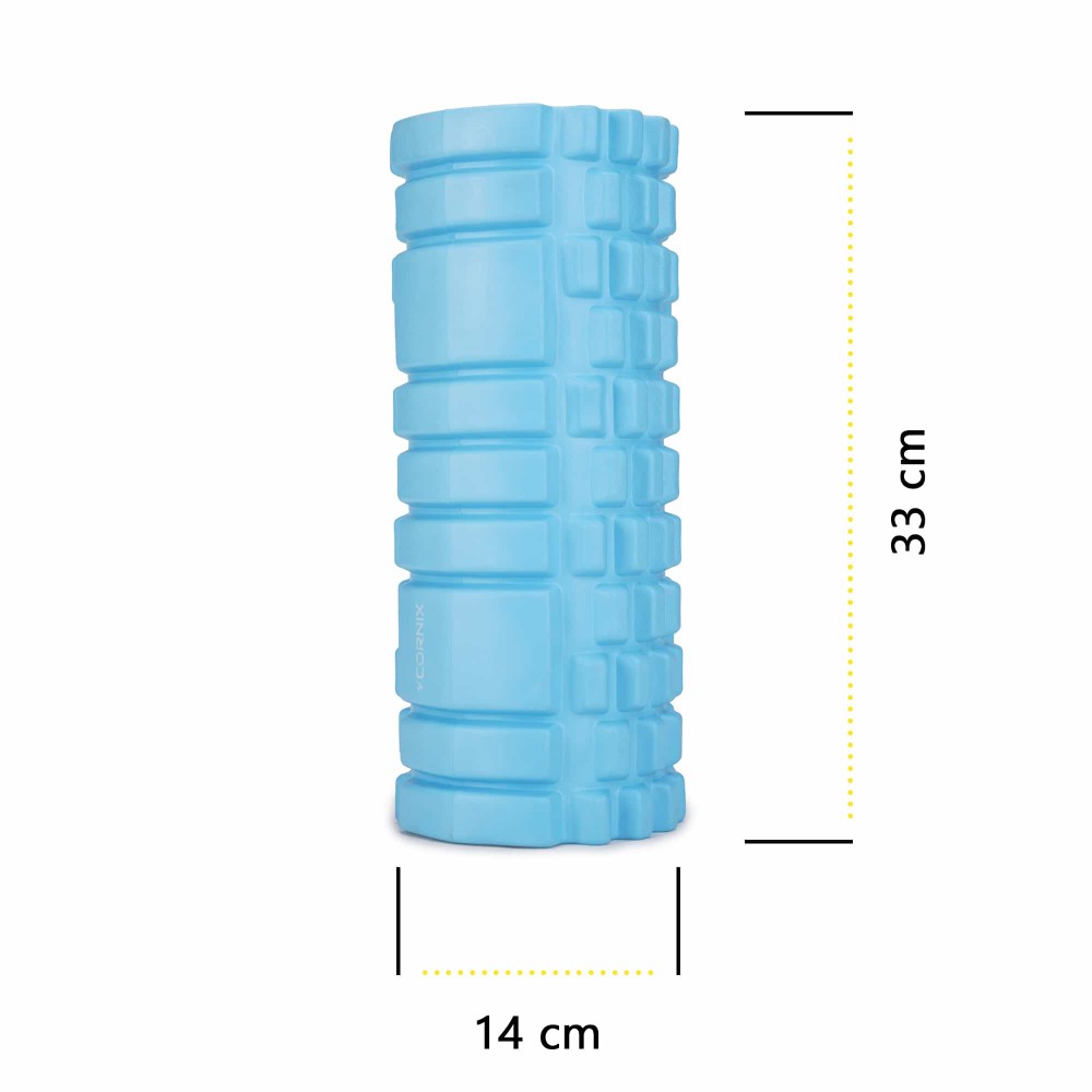 Массажный ролик Cornix EVA 33 x 14 см (валик, роллер) XR-0030 Sky Blue