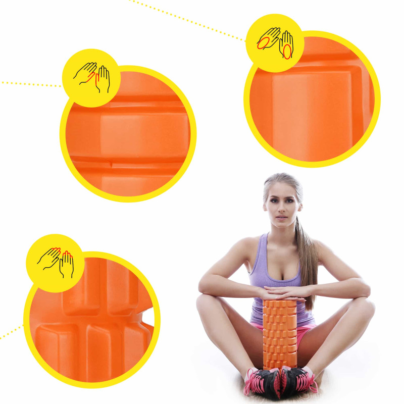 Массажный ролик Cornix EVA 33 x 14 см (валик, роллер) XR-0033 Orange
