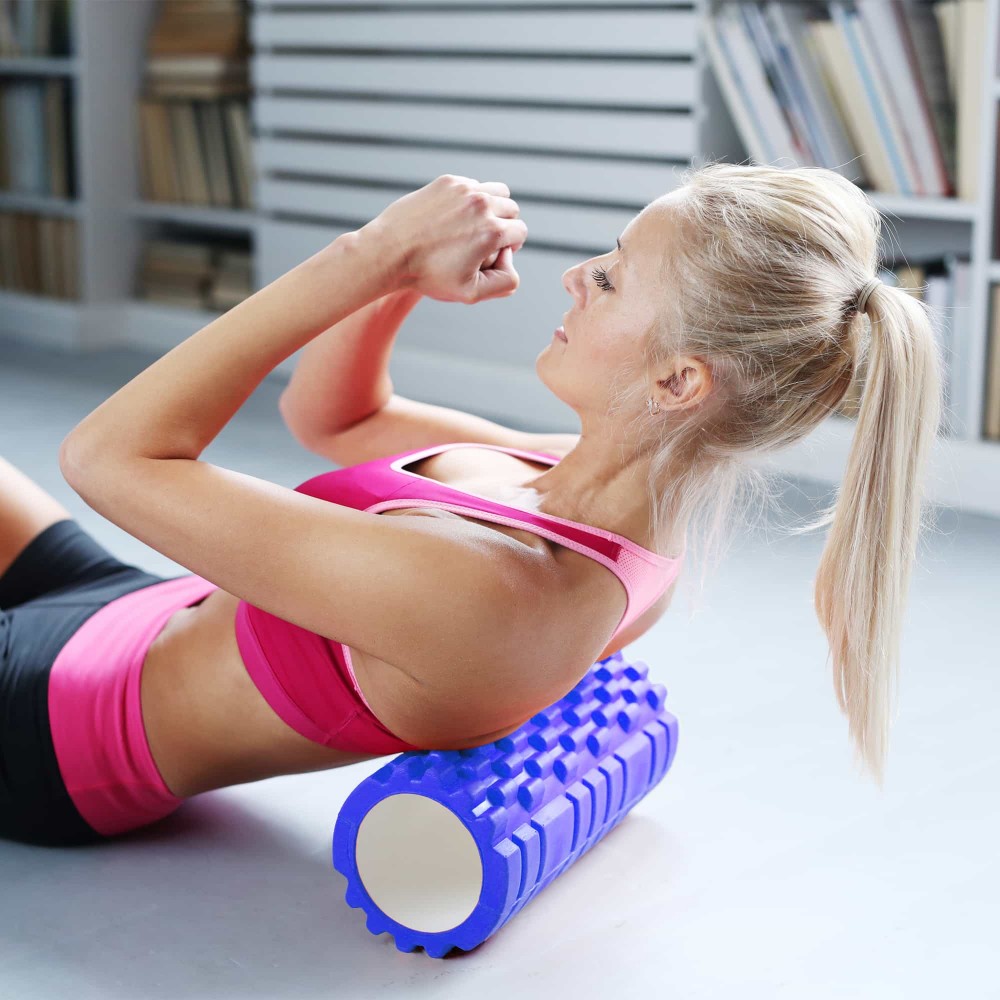 Массажный ролик Cornix EVA 33 x 14 см (валик, роллер) XR-0035 Blue