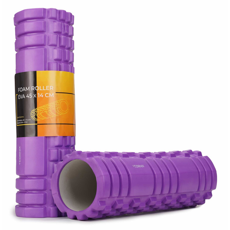 Массажный ролик Cornix EVA 45 x 14 см (валик, роллер) XR-0042 Violet