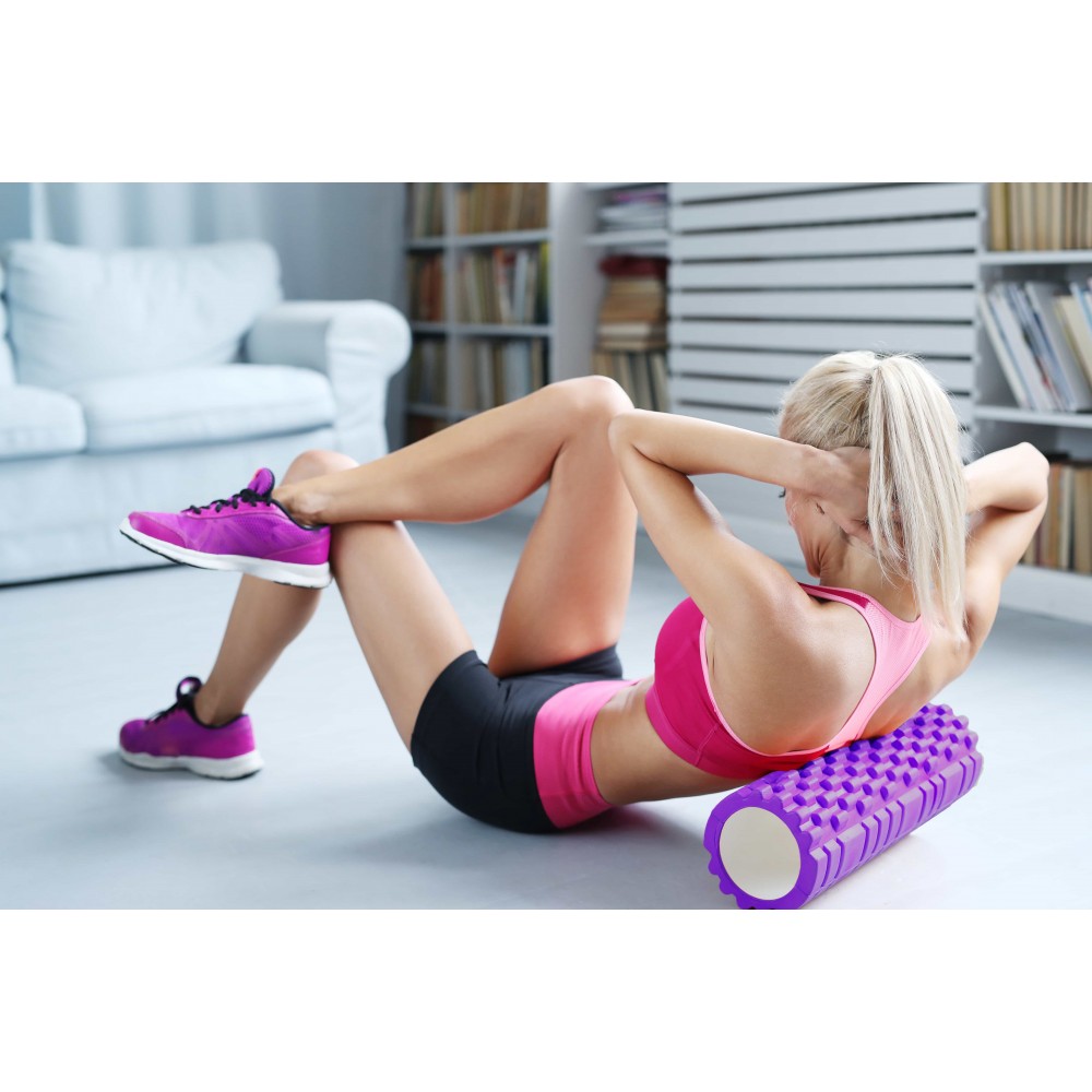 Массажный ролик Cornix EVA 45 x 14 см (валик, роллер) XR-0042 Violet