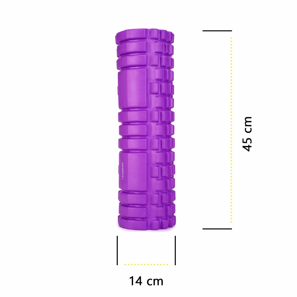 Массажный ролик Cornix EVA 45 x 14 см (валик, роллер) XR-0042 Violet