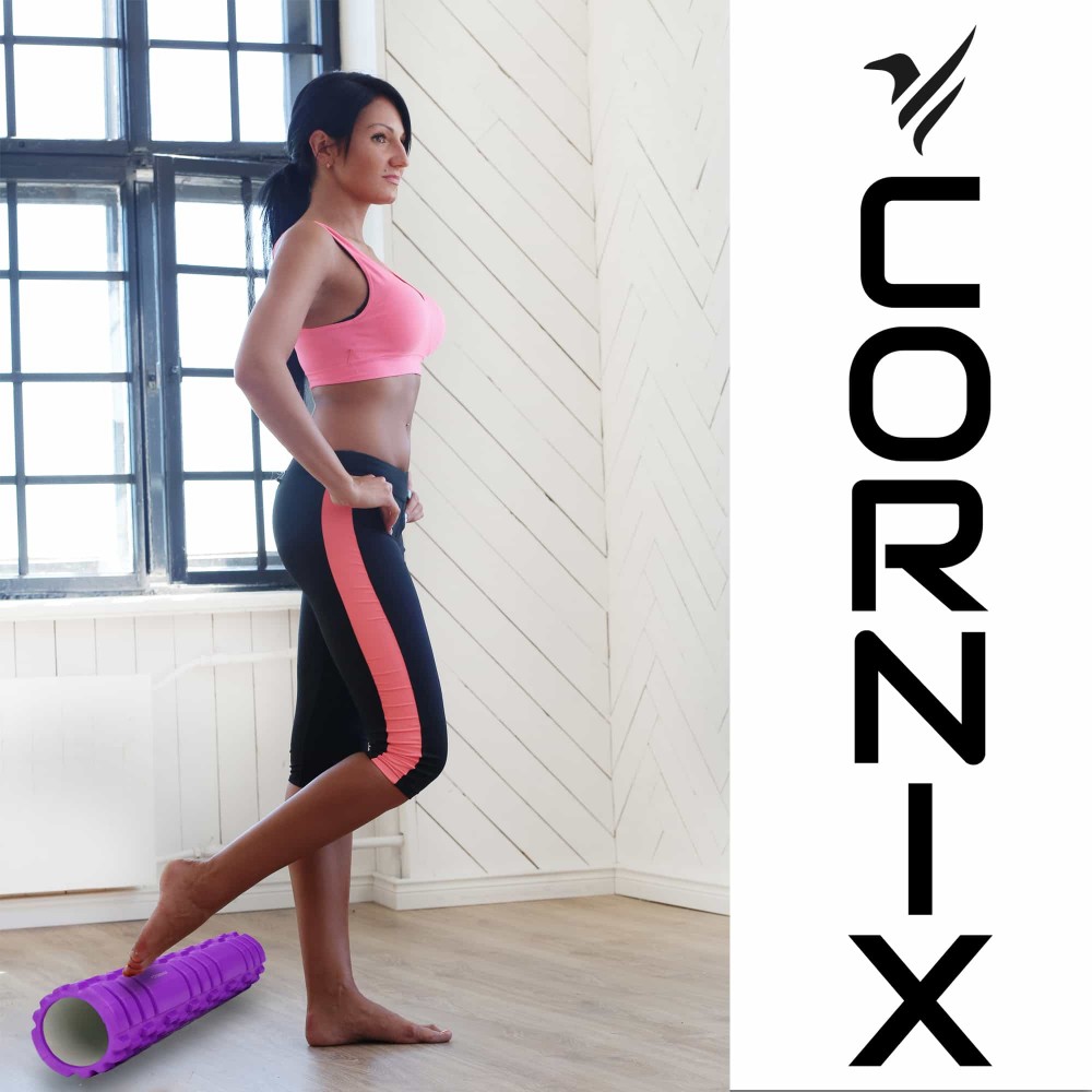 Массажный ролик Cornix EVA 45 x 14 см (валик, роллер) XR-0042 Violet