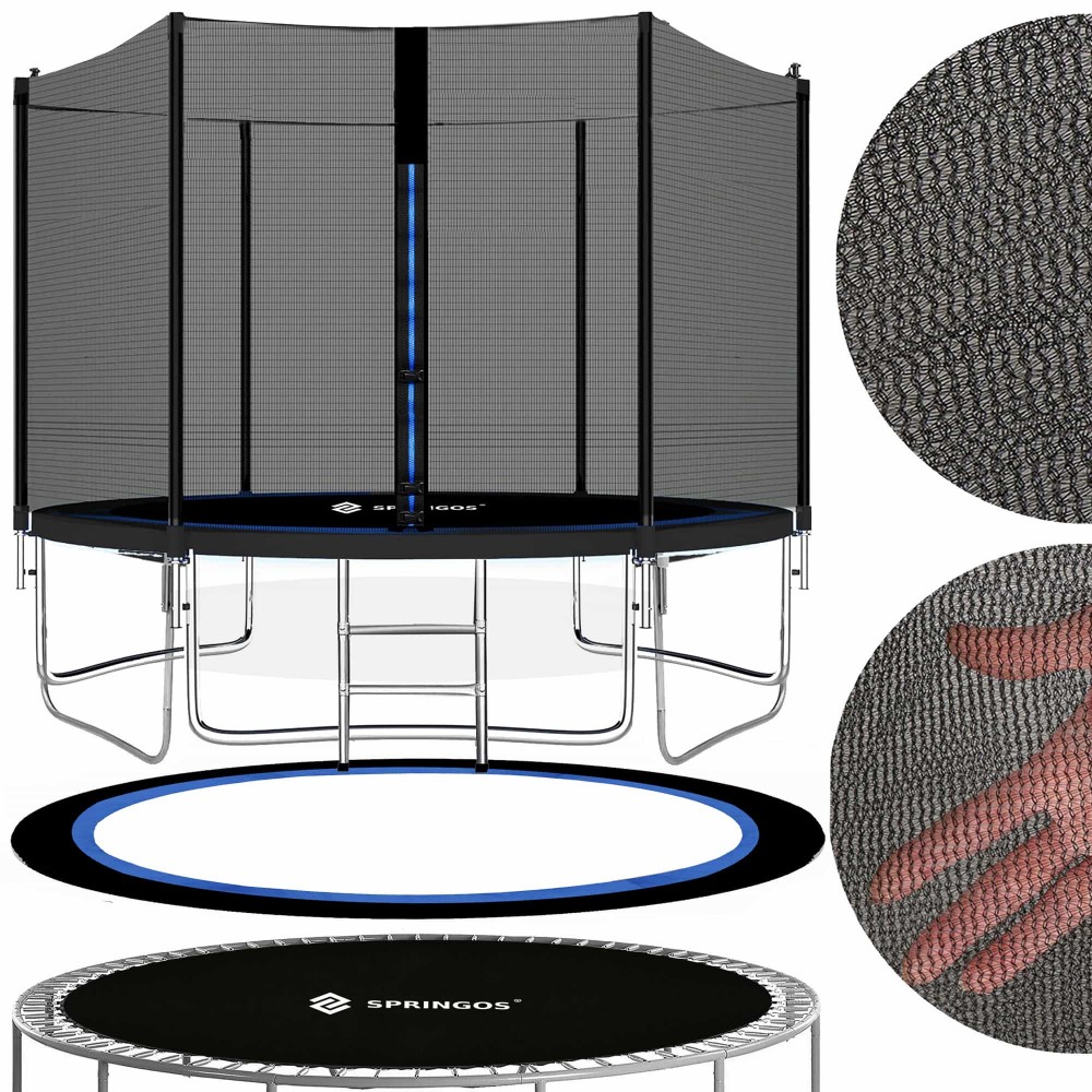 Батут с наружной сеткой Springos 10FT 305 см TP0002 Black