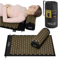Килимок акупунктурний з валиком 4FIZJO Classic Mat Аплікатор Кузнєцова Black/Gold