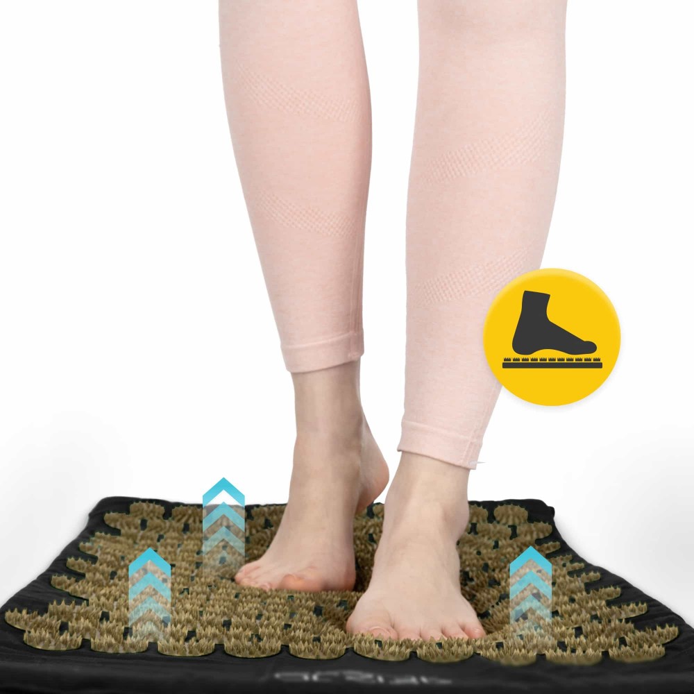 Коврик акупунктурный с валиком 4FIZJO Classic Mat Аппликатор Кузнецова Black/Gold (P-5907739314987)