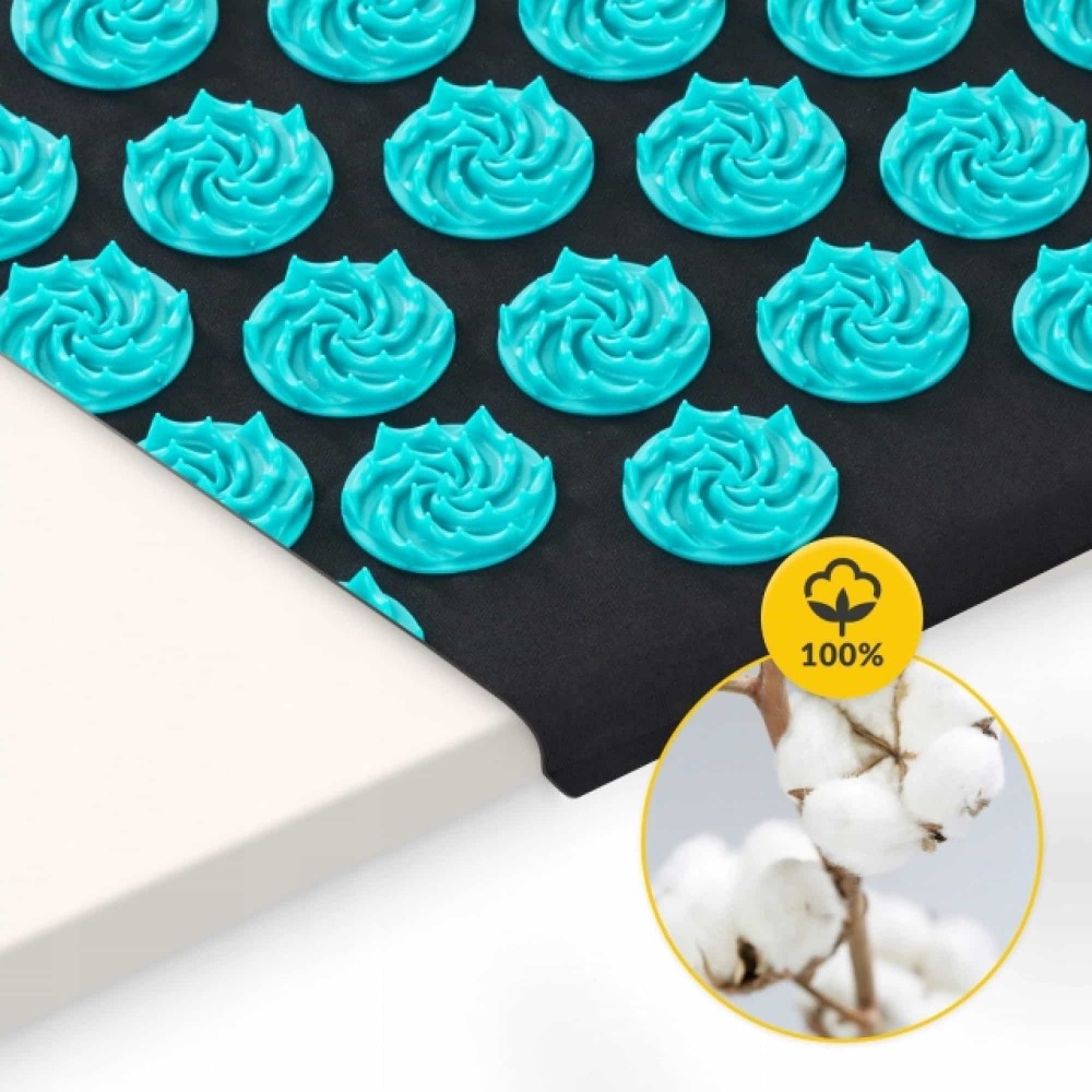 Килимок акупунктурний з подушкою 4FIZJO Ergo Mat Аплікатор Кузнєцова Black/Blue