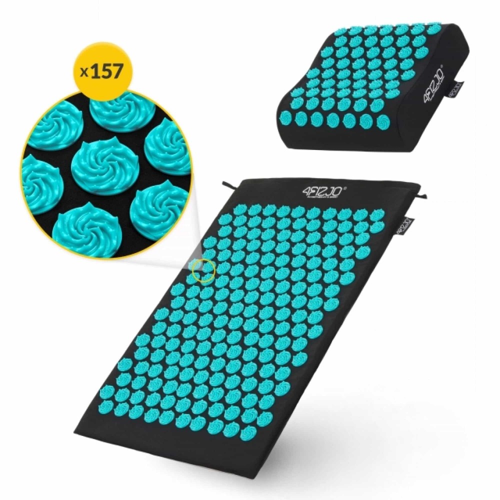 Килимок акупунктурний з подушкою 4FIZJO Ergo Mat Аплікатор Кузнєцова Black/Blue