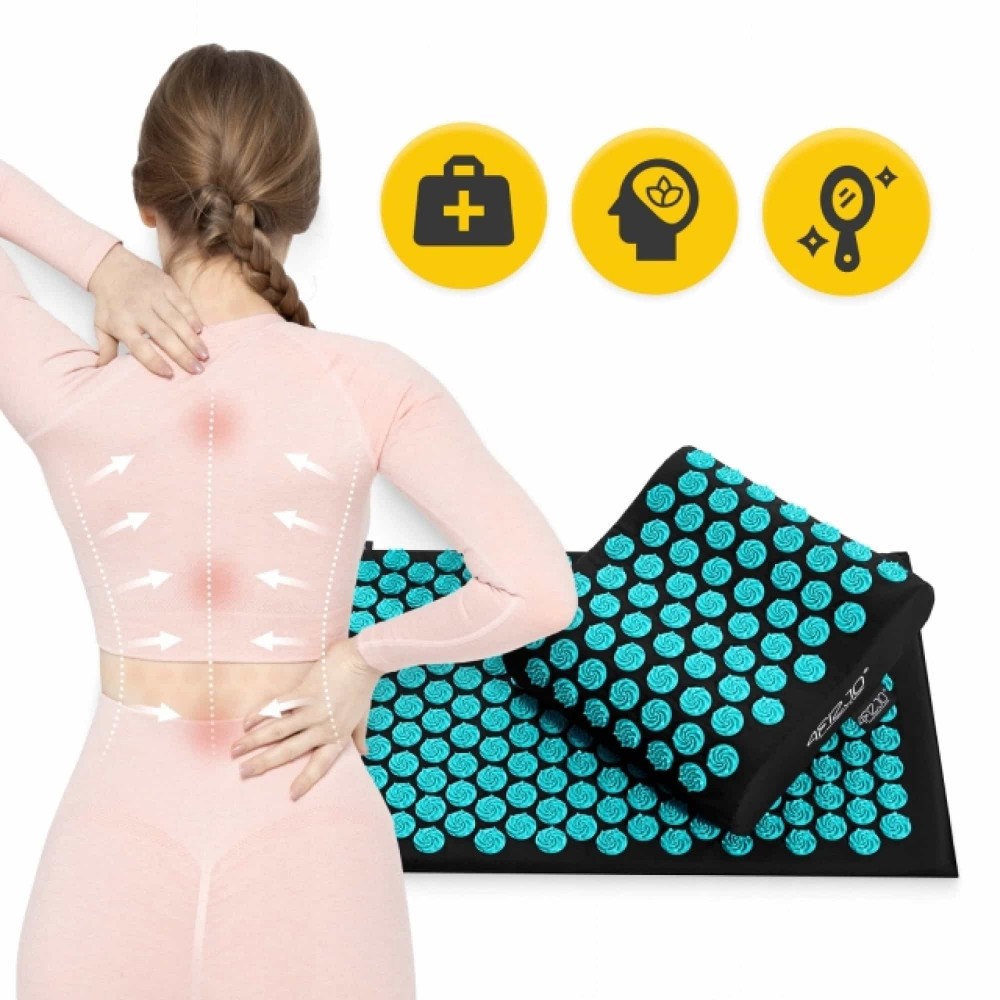 Килимок акупунктурний з подушкою 4FIZJO Ergo Mat Аплікатор Кузнєцова Black/Blue