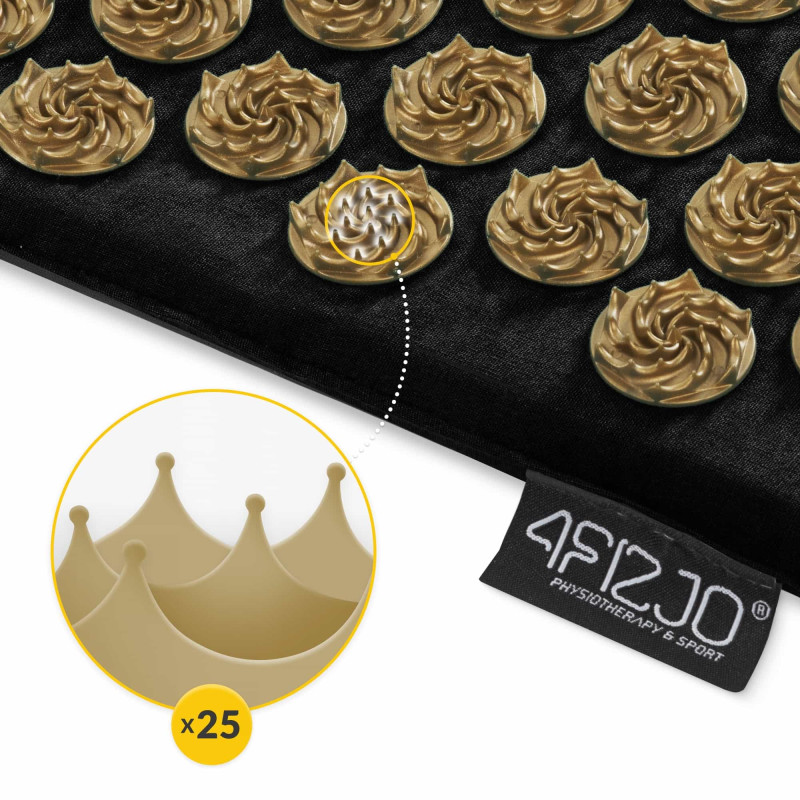 Коврик акупунктурный с подушкой 4FIZJO Ergo Mat Аппликатор Кузнецова Black/Gold (P-5907739313881)