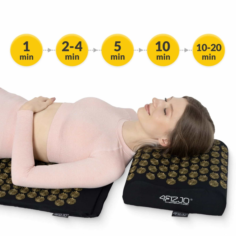 Коврик акупунктурный с подушкой 4FIZJO Ergo Mat Аппликатор Кузнецова Black/Gold (P-5907739313881)