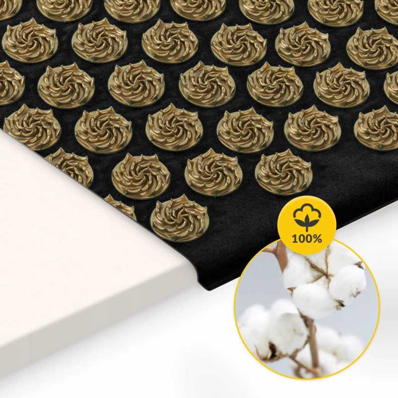 Коврик акупунктурный с подушкой 4FIZJO Ergo Mat Аппликатор Кузнецова Black/Gold (P-5907739313881)