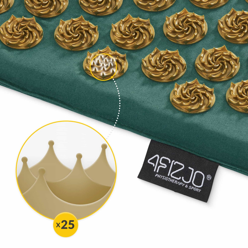 Коврик акупунктурный с подушкой 4FIZJO Ergo Mat Аппликатор Кузнецова Navy Green/Gold (P-5907739315076)
