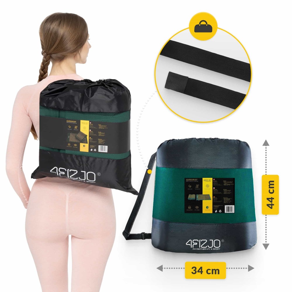 Килимок акупунктурний з подушкою 4FIZJO Ergo Mat Аплікатор Кузнєцова Navy Green/Gold