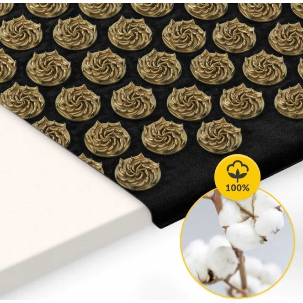Килимок акупунктурний з подушкою 4FIZJO Ergo Mat XL Аплікатор Кузнєцова Black/Gold