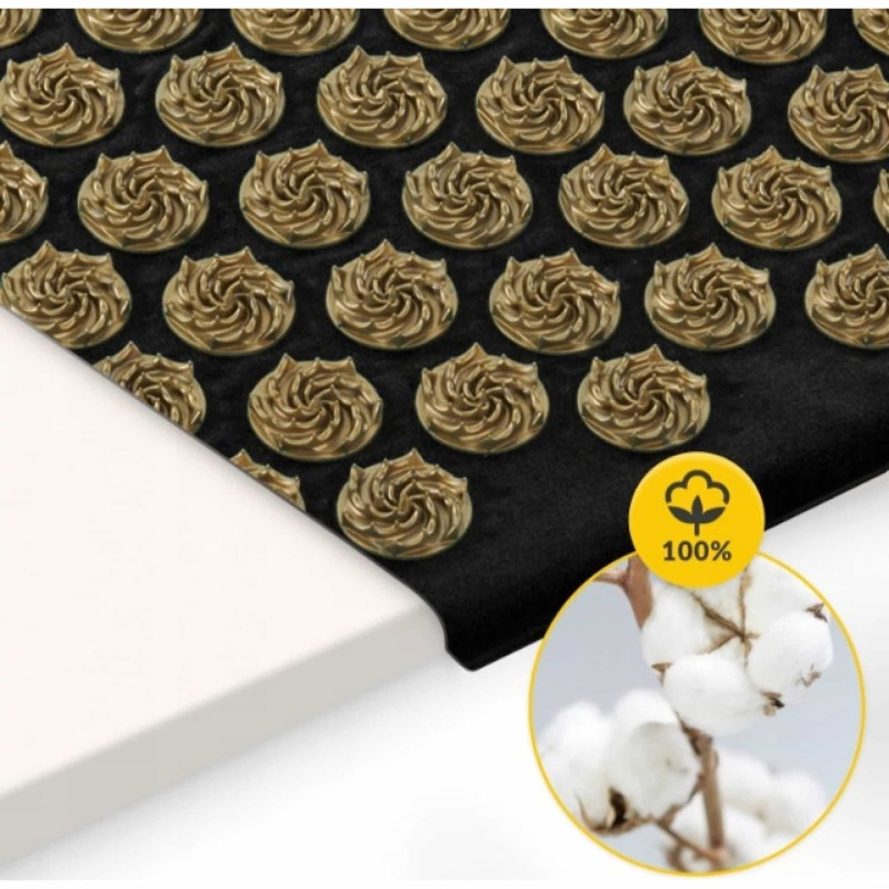 Коврик акупунктурный с подушкой 4FIZJO Ergo Mat XL Аппликатор Кузнецова Black/Gold (P-5907739313843)