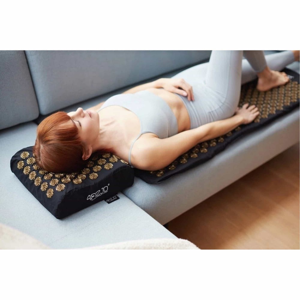 Килимок акупунктурний з подушкою 4FIZJO Ergo Mat XL Аплікатор Кузнєцова Black/Gold