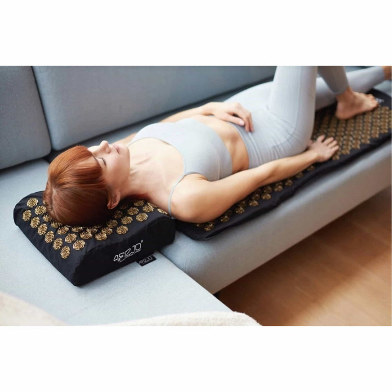 Коврик акупунктурный с подушкой 4FIZJO Ergo Mat XL Аппликатор Кузнецова Black/Gold (P-5907739313843)