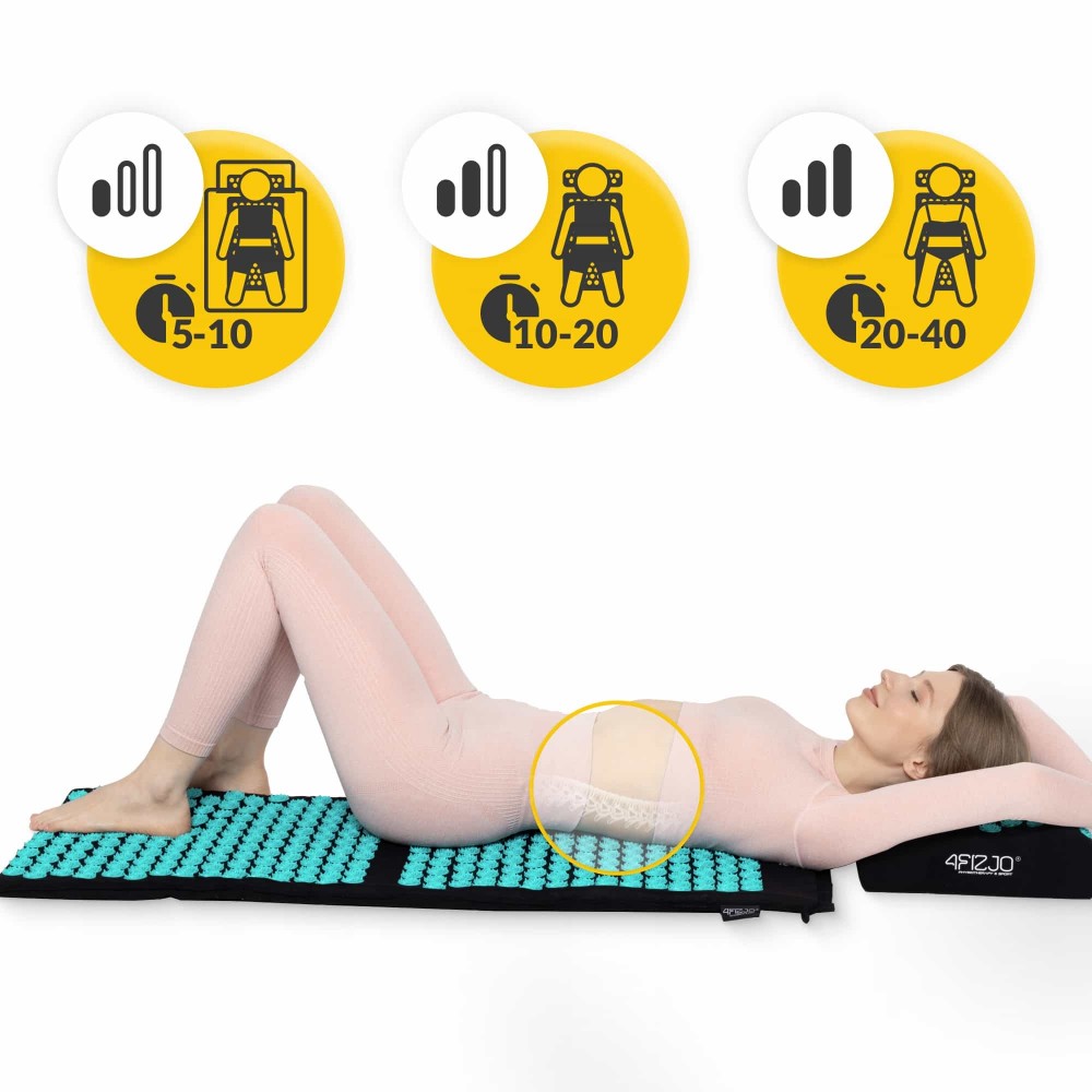 Коврик акупунктурный с подушкой 4FIZJO Ergo Mat XL Аппликатор Кузнецова Black/Blue (P-5907739313874)