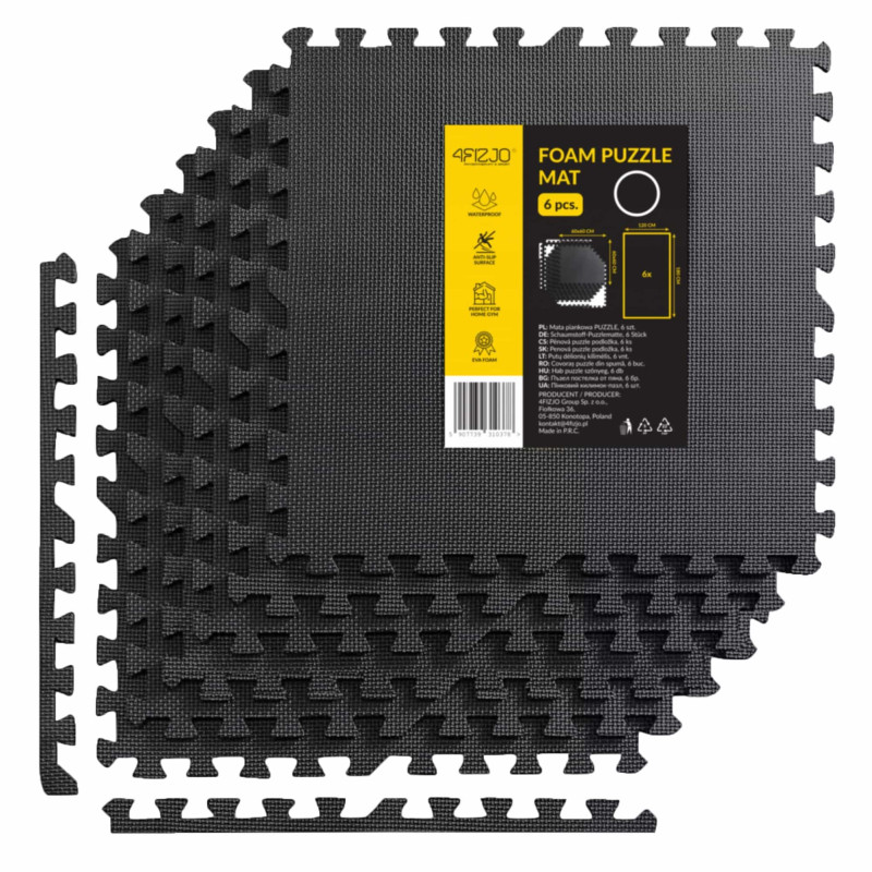 Мат-пазл (ласточкин хвост) 4FIZJO Mat Puzzle EVA 180 x 120 x 1 cм Black (P-5907739310378)