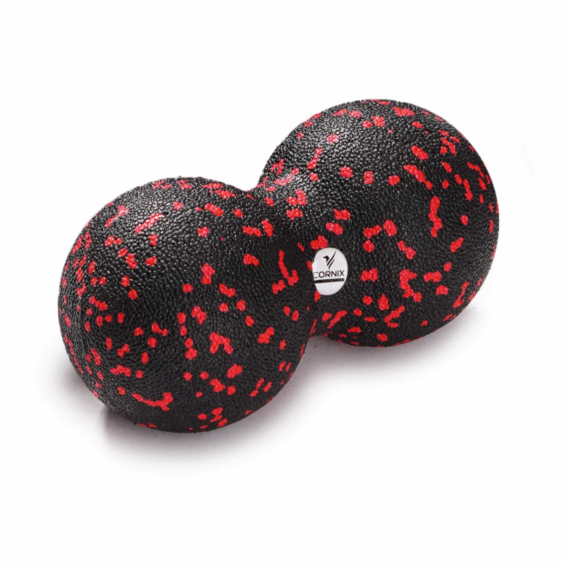 Масажний м'яч подвійний Cornix EPP DuoBall 8 x 16 см чорно-червоний