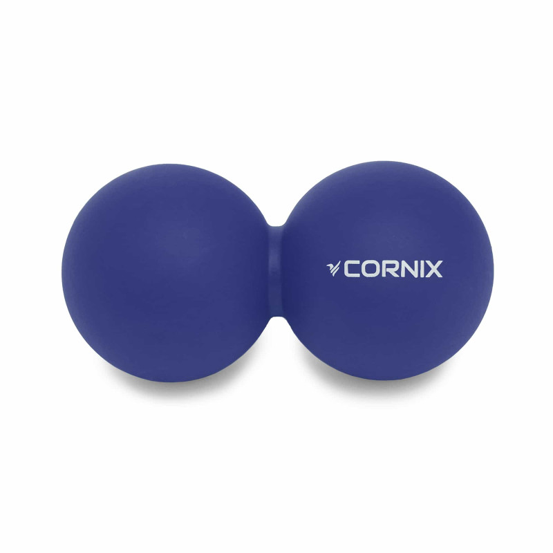 Масажний м'яч Cornix Lacrosse DuoBall 6.3 x 12.6 см синій