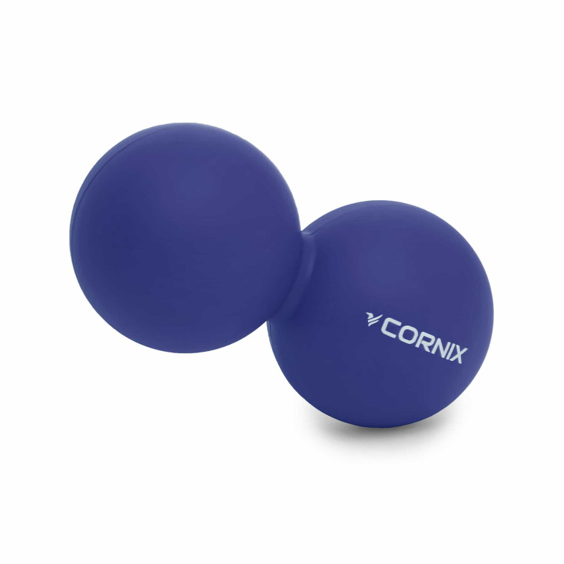 Масажний м'яч Cornix Lacrosse DuoBall 6.3 x 12.6 см синій