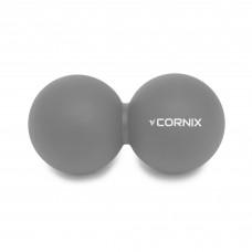 Масажний м'яч Cornix Lacrosse DuoBall 6.3 x 12.6 см Grey