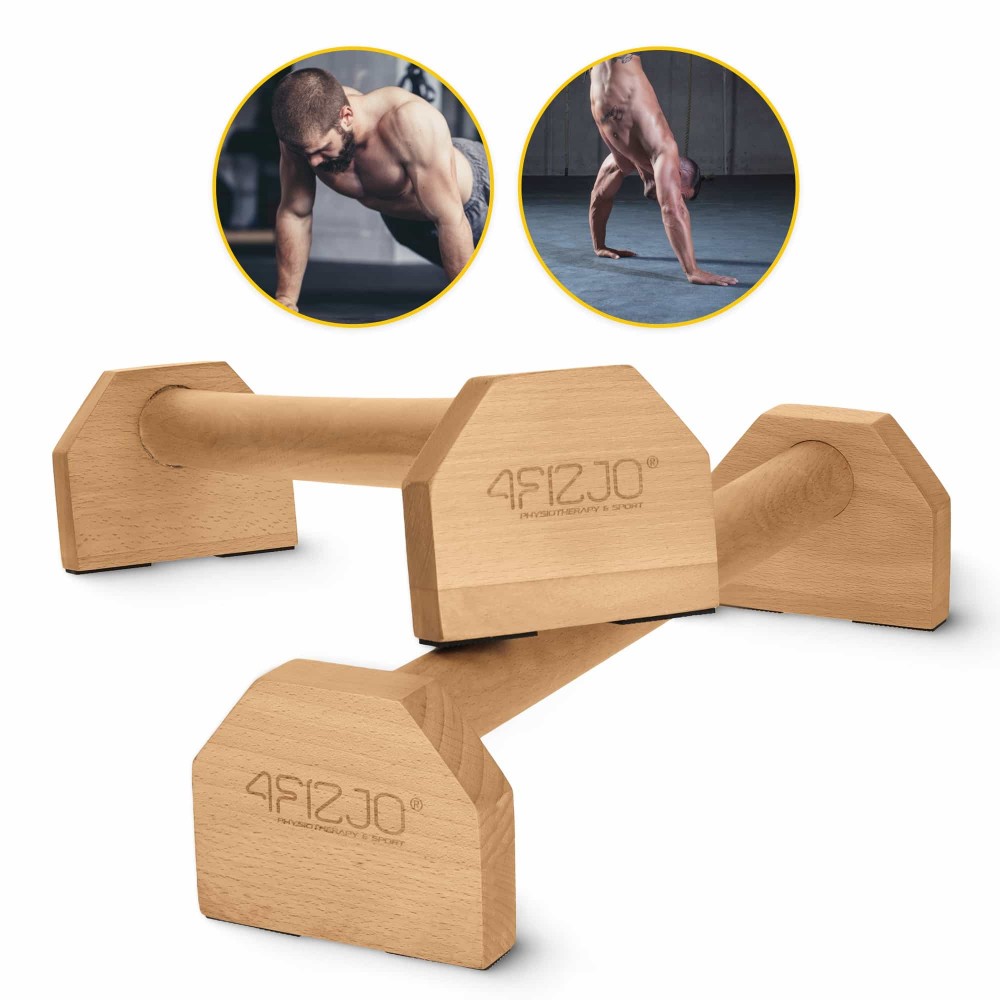Упори для віджимань (паралетси) 4FIZJO 50 см дерев'яні, подовжені (P-5905973400367)