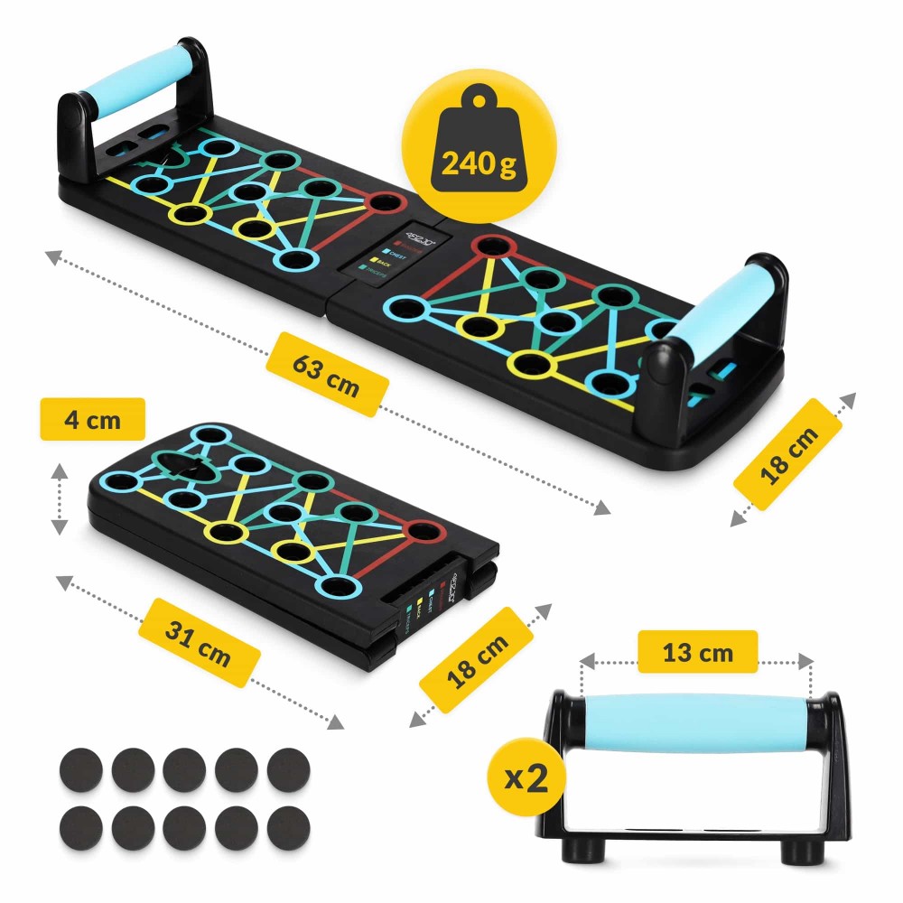 Упори (дошка) для віджимань зі змінним хватом 4FIZJO Push-up Board складана (P-5907739312785)