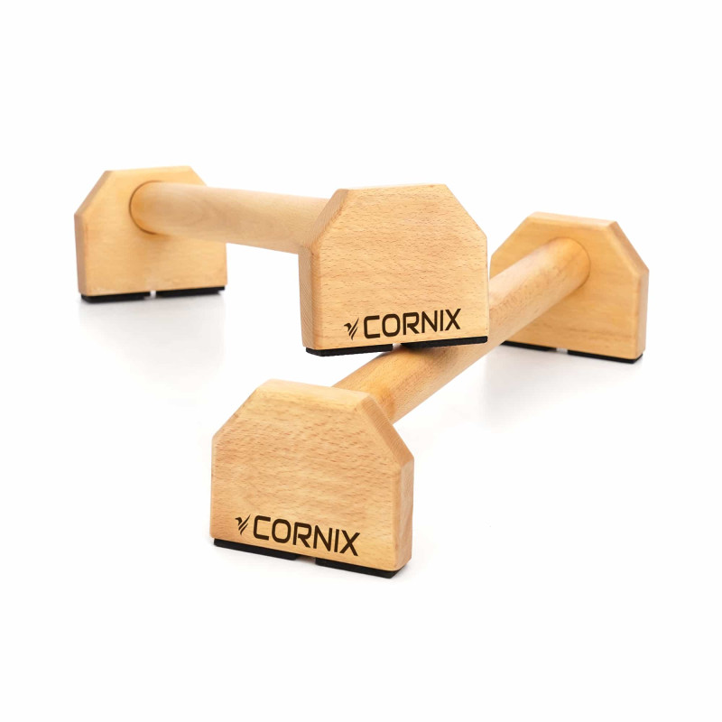 Упори для віджимань (паралетси) Cornix 50 см дерев'яні, подовжені XR-0382