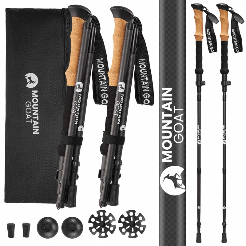 Треккинговые палки Mountain Goat Active 38-130 см Black