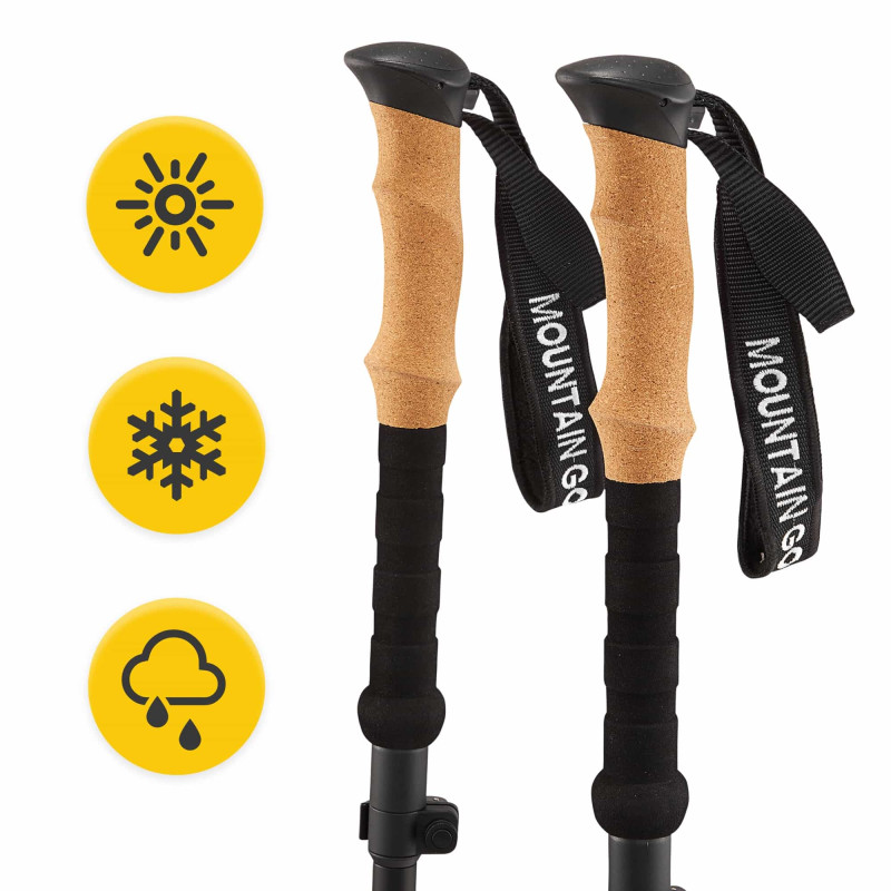 Треккинговые палки Mountain Goat Active 38-130 см Black