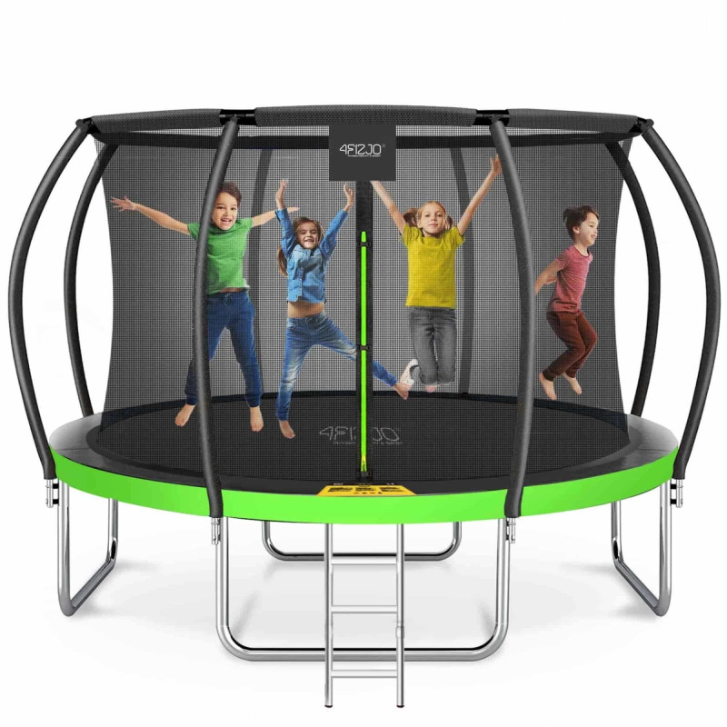 Батут с внутренней сеткой 4FIZJO PRO 14FT 435 см Black/Green (P-5907739314192)